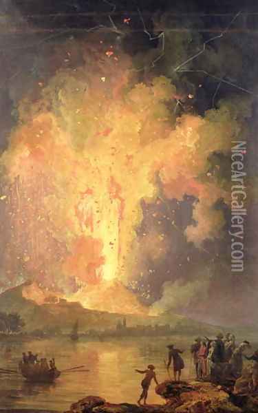 The Eruption of Mount Vesuvius in 1779, 1779-1802 Oil Painting - Pierre-Jacques Volaire