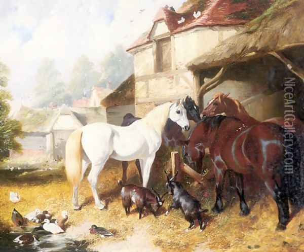 A Farmyard Scene 2 Oil Painting - John Frederick Herring Snr