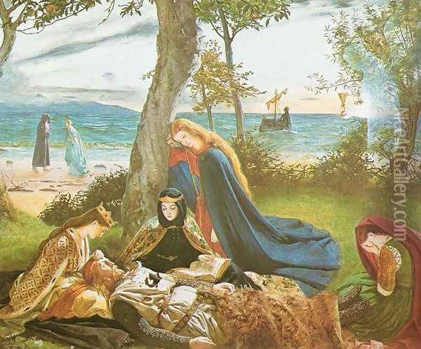 The Death of Arthur c.1861 Oil Painting - James Archer