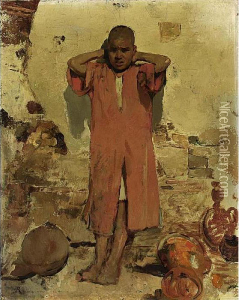 Moroccan Boy Oil Painting - Theo van Rysselberghe