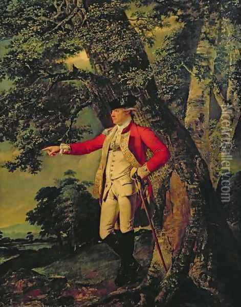 Portrait of Colonel Charles Heathcote in the uniform of the 35th Foot Oil Painting - Josepf Wright Of Derby