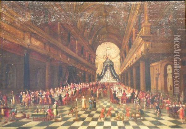 The Feast Of Belshazzar Oil Painting - Frans II Francken