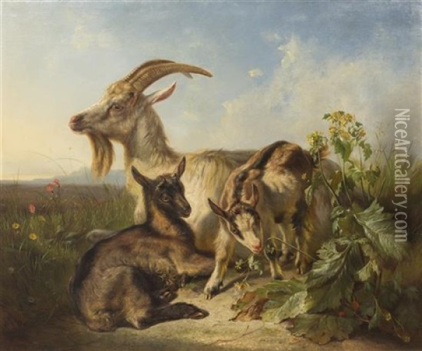 Goats Oil Painting - Johann Heinrich Ramberg