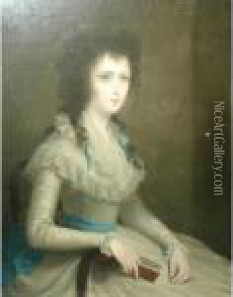 Portrait Of A Lady In A Blue Sash Oil Painting - Francisco De Goya y Lucientes