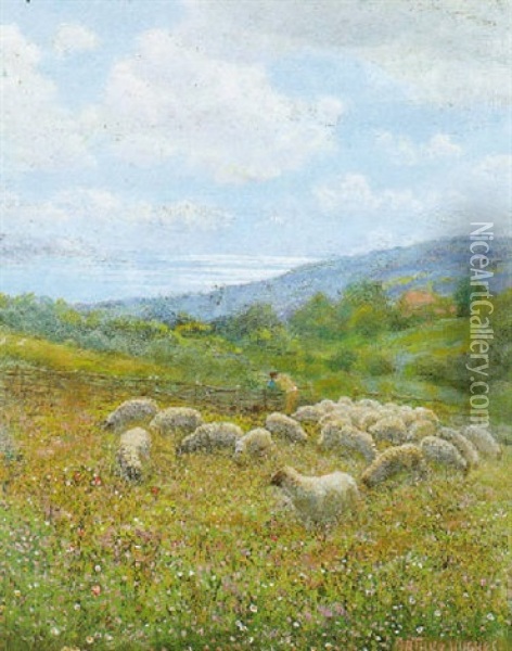Summer Pasture Oil Painting - Arthur Hughes