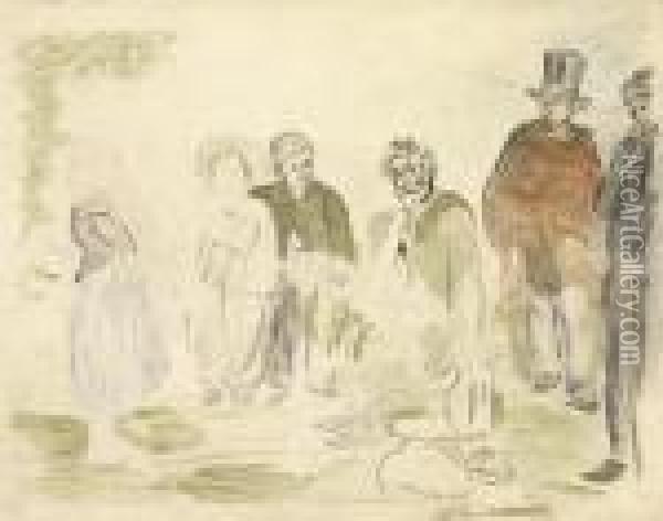 Le Vieux Musicien, Etude Pour L'ensemble Du Tableau Oil Painting - Edouard Manet