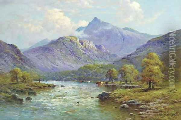 Snowdon from Portmadoc, North Wales Oil Painting - Alfred de Breanski