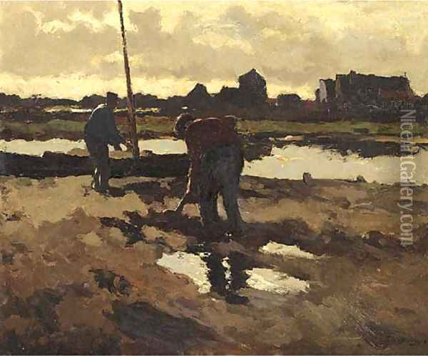 Diggers at work Oil Painting - Hendrik Frauenfelder