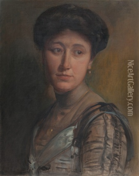 Irma Jettmar, Zweites Portrat Oil Painting - Rudolf Jettmar