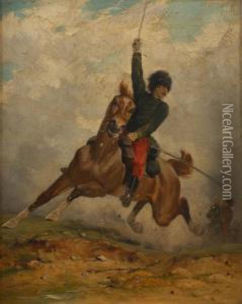 Cavalier Au Sabre Oil Painting - Joseph Van Severdonck