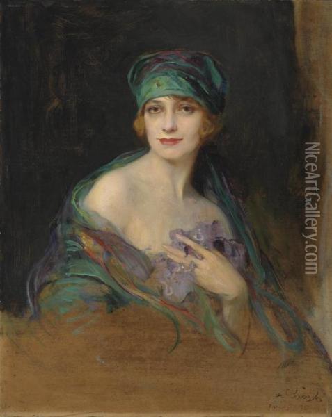 Portrait Of Princess Ruspoli, Duchess De Gramont Oil Painting - Philip Alexius De Laszlo