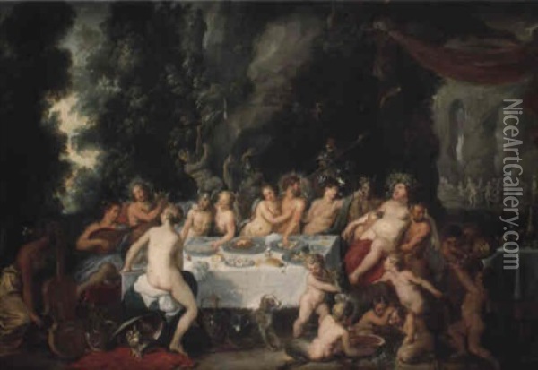 Les Noces De Thetis Et De Pelee Oil Painting - Hendrik van Balen the Elder