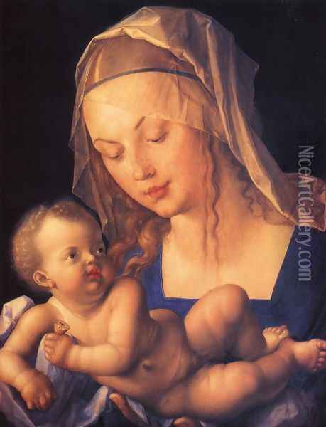 Virgin and Child with Half a Pear Oil Painting - Albrecht Durer