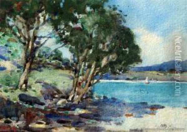 Karaka Bay, Auckland Oil Painting - Arthur Wilson Walsh