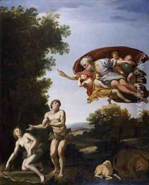 The Expulsion of Adam and Eve Oil Painting - Domenico Zampieri (Domenichino)