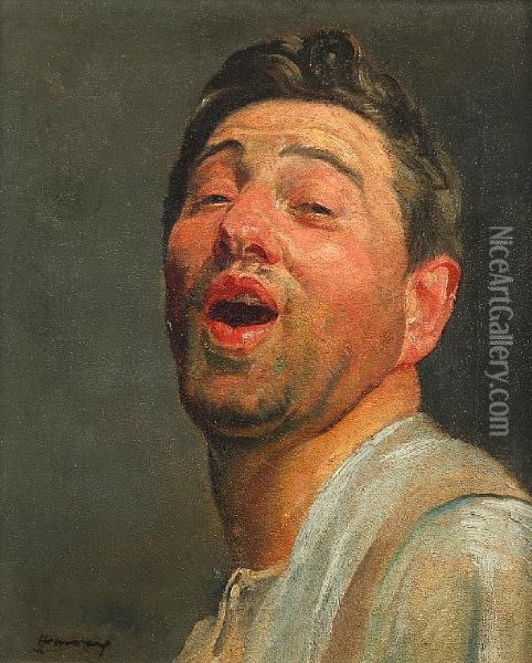 A Jolly Fellow Oil Painting - Herbert Johnson Harvey