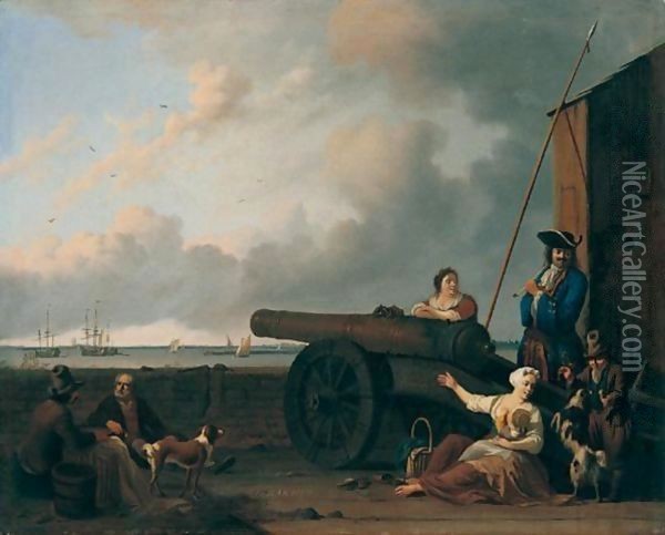 On The Blaauwhoofd At Amsterdam Oil Painting - Ludolf Backhuysen