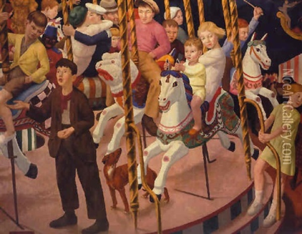 The Merry-go-round Oil Painting - Ernest Procter