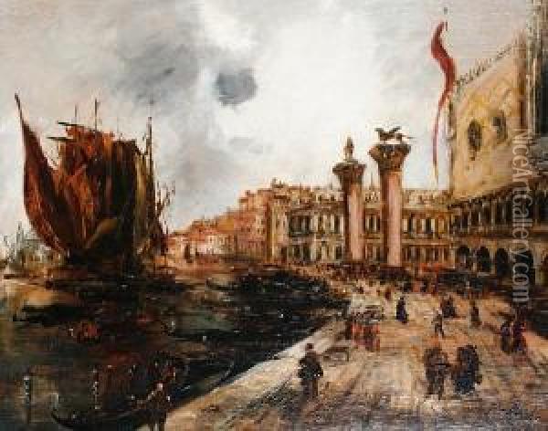Venice Oil Painting - Jacques-Edouard Dufeu