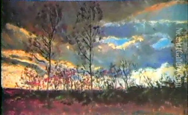 Landschap Oil Painting - Leo Gestel