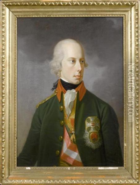 Portrait Of Joseph Ii, Archduke Of Austria, Emperor Of The Holy Roman Empire Oil Painting - Johann Georg Ziesenis