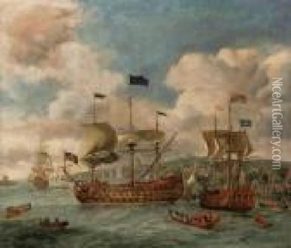 Queen Anne's Visit To Greenwich Oil Painting - Jan Griffier I
