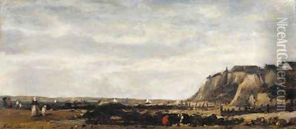 Fisherfolk on the shore Oil Painting - Karl Pierre Daubigny