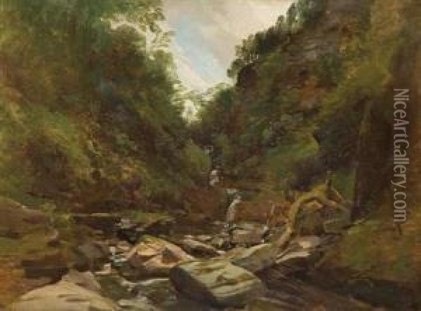 The Birk Of Aberfeldy, Perthshire, Scotland Oil Painting - William M. Hart
