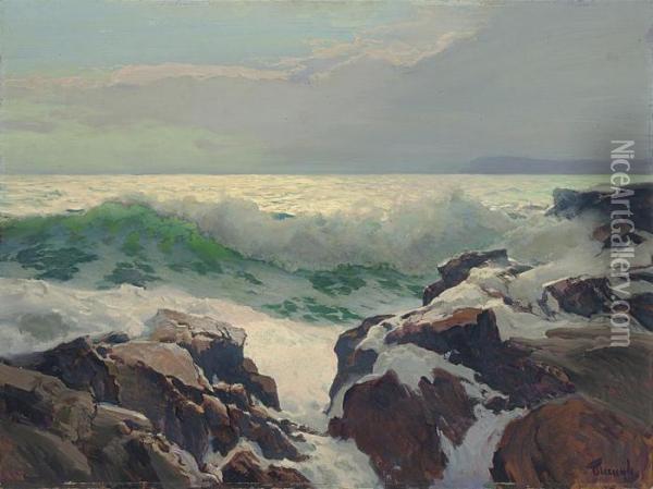 Green Wave Oil Painting - Frederick Judd Waugh