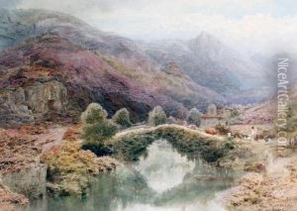 The Old Bridge Oil Painting - Thomas Pritchard