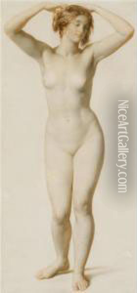 Standing Female Nude Oil Painting - William Mulready