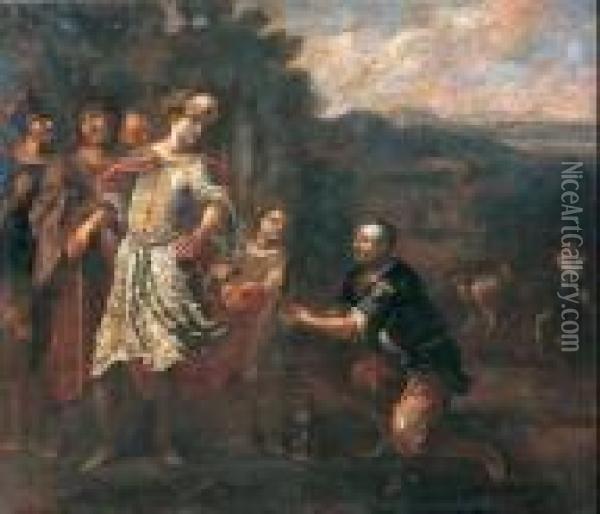 La Clemenza Di Un Condottiero Oil Painting - Matteo Dei Pitocchi Ghidoni
