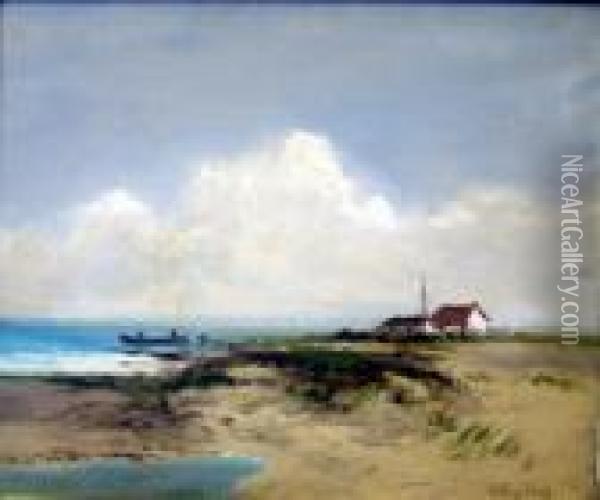 Harlech Bay, N.wales Signed 20 X 24in Oil Painting - William Langley
