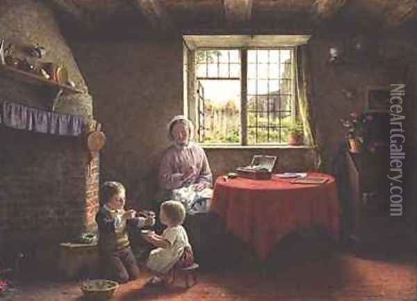The Three Orphans Oil Painting - Frederick Daniel Hardy