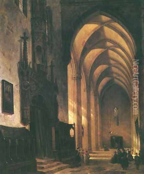 Interior of the Church Oil Painting - Aleksander Gryglewski