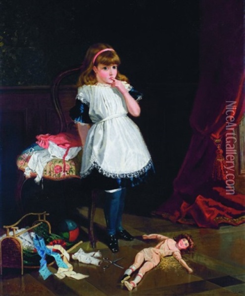 A Little Mischief Oil Painting - Frederick Richard Pickersgill