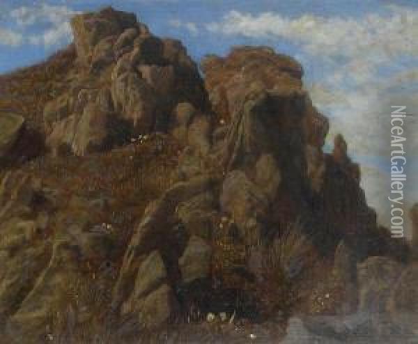 Mewstone Rock, Dartmouth Oil Painting - Sir William Blake Richmond