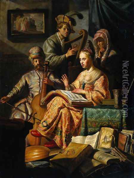 Musical Allegory Oil Painting - Rembrandt Van Rijn