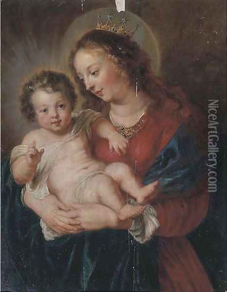 The Virgin and Child Oil Painting - Erasmus II Quellin (Quellinus)