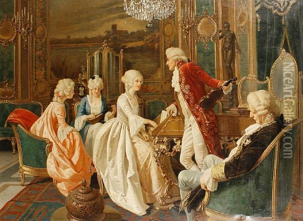 The Music Party Oil Painting - Giuseppe Guidi