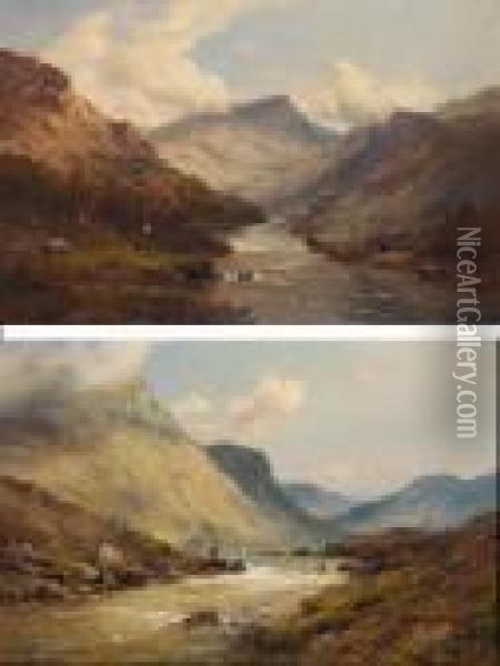 Valley Of The Dee Oil Painting - Alfred de Breanski