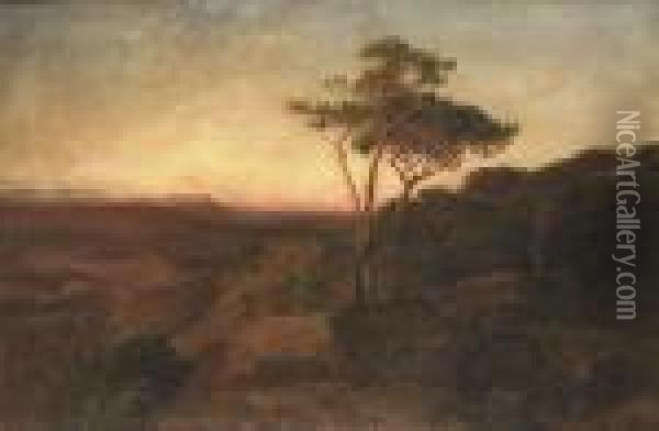 Evening Glow Oil Painting - George Inness