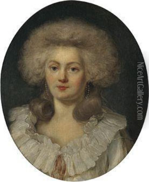 Portrait De Jeune Femme Oil Painting - Henri Pierre Danloux