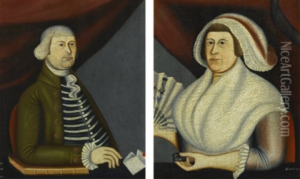 Captain And Mrs. Pollycarpus Edson Oil Painting - Rufus Hathaway