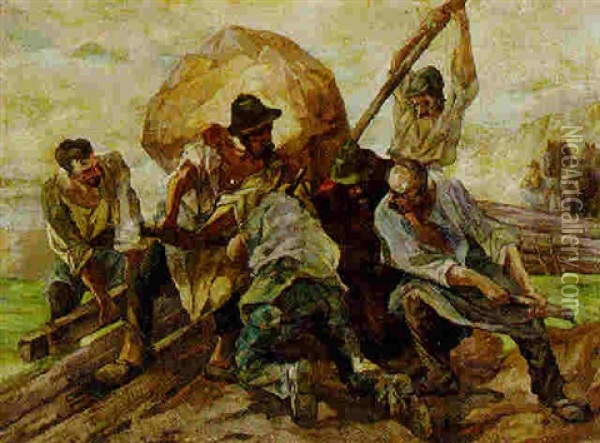 The Stone Breakers Oil Painting - Friedrich von Keller