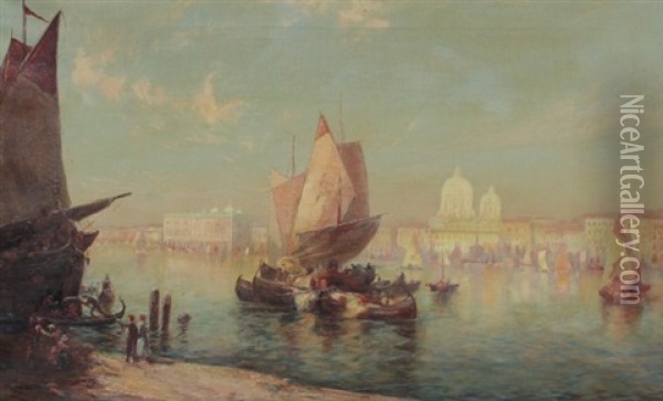 Grand Canal, Venice Oil Painting - Carl Wilhelm Mueller