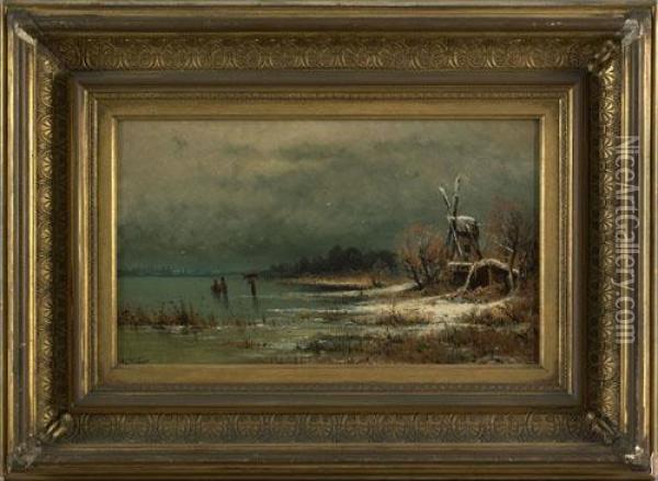 Winter Landscape Oil Painting - Carl Weber