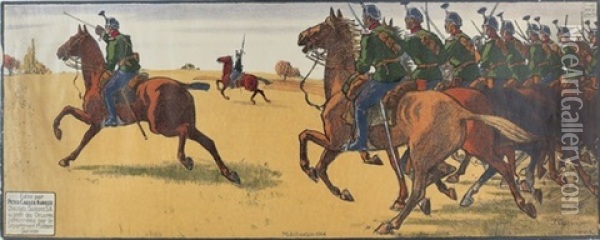 Mobilisation, Kavallerie (poster) Oil Painting - Jules-Ami Courvoisier