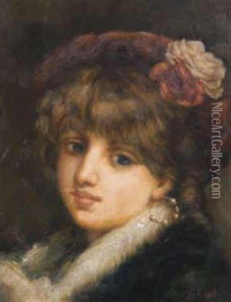 Portrait Of A Young Lady Oil Painting - Albert Lynch