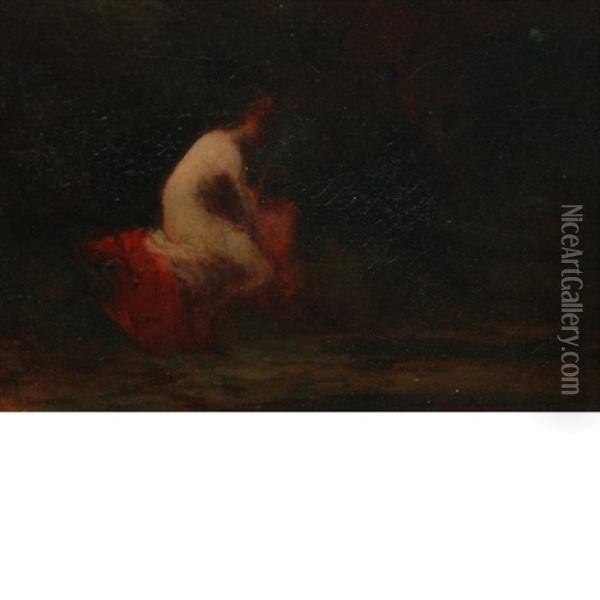 An Evening Bather Oil Painting - Robert Loftin Newman